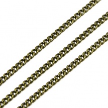 Łańcuszek Skręcany, Żelazny, Owal, Niespawany, Kolor: Brązowy, 4.5x3x1mm, 5m (13WB12667)