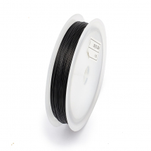Linka Jubilerska, Stal Nierdzewna do Rękodzieła i Biżuterii, Powłoką Nylon, Czarny, 0.3mm, około 50m/szpula (13WB13738)