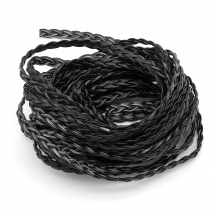 Sznurek ze Sztucznej Skóry, Pleciony, Kolor: Czarny, Rozmiar: 5x2mm, 5m (14WB9815)