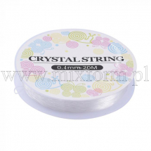 Nić Silikonowa Elastyczna Gumka do Bransoletek, Bezbarwna, 0.4mm, 20m/szpula (14WB9825)