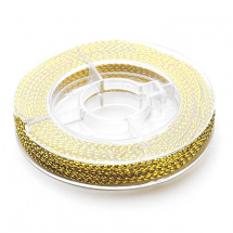 Sznurek Pleciony Nieelastyczny Ozdobny do Wyrobu Biżuterii 0.6mm Kolor: Złota około 10m/szpula (14WB9837)