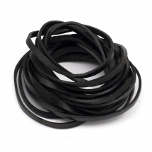 Sznurek Skóra Naturalna, do Robienia Bransoletek i Biżuterii, Czarny, 5x2mm, 5m (13WB18313)
