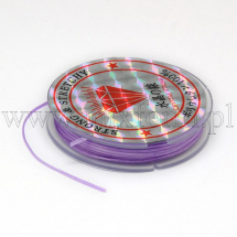 Nić Płaska Elastyczne Włókno Nieprzezroczyste 0.6mm Kolor: Liliowy około 10m/szpula (13WB15656)