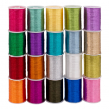 Sznurek Metalizowany do Wyrobu Biżuterii, Mix,  0.1mm, 55m/szpula, 20szpul/zestaw (13WB15752)