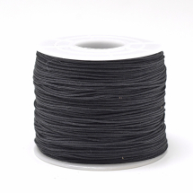 Sznurek Poliestrowy do Robienia Bransoletek, Czarny, 0.5-0.6mm, około 120m/spula (13WB15758)