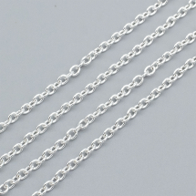 Łańcuch Kotwiczny, Żelazny, Niespawany, do Tworzenia Biżuterii, Kolor: Srebrny, 3x2x0.5mm, 5m (5WB5987)
