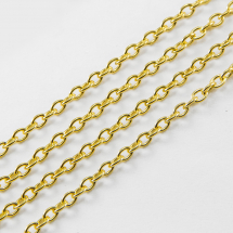 Łańcuch Kotwiczny, Żelazny, Niespawany, do Tworzenia Biżuterii, Kolor: Złoty, 3x2x0.5mm, 5m (5WB5990)
