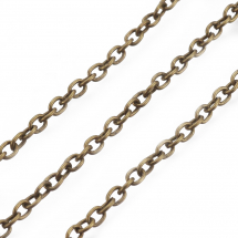Łańcuch Kotwiczny, Żelazny, Niespawany, do Tworzenia Biżuterii, Kolor: Bronze, 3x2x0.5mm, 5m (5WB5992)