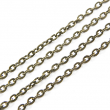 Łańcuch Kotwiczny, Żelazny, Niespawany, do Tworzenia Biżuterii, Kolor: Bronze, 3x2x0.6mm, 5m (5WB6138)