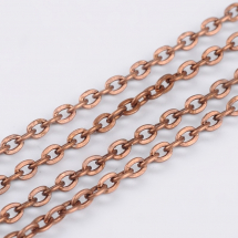 Łańcuch Kotwiczny, Żelazny, Niespawany, do Tworzenia Biżuterii, Kolor: Miedź, 3x2x0.6mm, 5m (5WB6139)