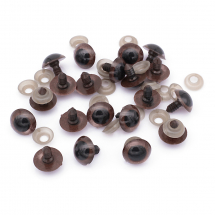 Oczy Bezpieczne z Gwintom i Zaciska do Lalek i Zabawek Okrągły Brązowy 18mm 10par (13WB17798)