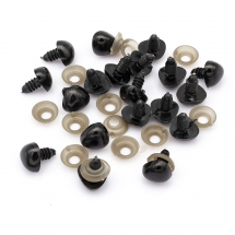 Noski Bezpieczne do Zabawek, Plastik, Czarny, 11x14mm, Pin 6mm, 50szt (13WB17622)