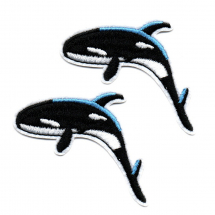 Naszywka Naprasowanka Termiczna Wieloryb 75x45mm 2szt (13WB23455)