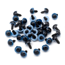 Oczka Bezpieczne z Gwintom, do Zabawek, Plastik, Kolor: Niebieski, 14mm, 20par (13WB23568)