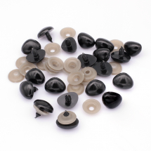 Noski Bezpieczne do Zabawek, Plastik, Kolor: Czarny, 19x24mm, Pin: 5~6mm, 20szt (13WB23910)