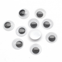 Oczka Oczy Ruchome do Dekoracji, Scrapbooking, Plastik, 12x3mm, Kolor: Czarny, 100szt (14WB5851)