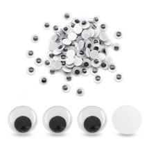 Oczka Oczy Ruchome do Dekoracji, Scrapbooking, Plastik, 6x3mm, Kolor: Czarny, 100szt (14WB5854)