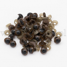 Oczy Bezpieczne z Gwintom i Zaciska do Lalek i Zabawek Okrągłe Brązowy 16mm 20par (13WB27951)
