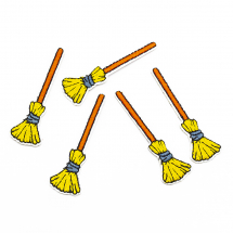 Naszywka Naprasowanka Termiczna Aplikacja Miotła 61x19x1mm 5szt (13WB28147)