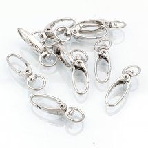 Zapięcie Karabińczyk Obrotowy, Żelazne, Platynowy, 37x13.5mm, Otwór 10x5mm, 10szt (14WB5109)