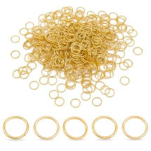 Колечка Одинарні, Залізні, Колір: Золото, Розмір: 10мм, Товщина 1мм, 50г / близько 280шт, (Q5WB1599)