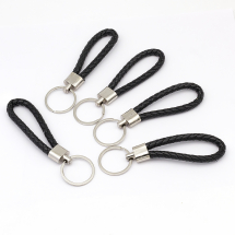 Baza na Breloki, Skóra, do Rękodzieła i Biżuterii, Czarny, 115-125x15.5mm, 5 szt (13WB25327)