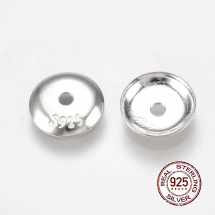 Srebro 925 Nakładki na Koraliki, Płaskie Okrągłe, 7x1mm, średnica wnętrza 6mm, 2szt (13WB25366)