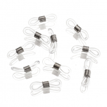 Uchwyty do Okularów, Silikonowe Zawiasy, Elementy Żelazne, Platyna, 24x7x5mm, 10szt (13WB25486)