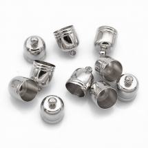 Końcówki do Sznura, Mosiądz, 13.5x10mm, Kolor: Platynowy, Otwór: 1.8mm, średnica wewnętrzna: 9mm, 8szt (13WB11008)