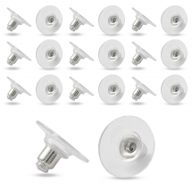 Zatyczki do Kolczyków, Mosiądz i Silikon, Kombinowane, Platyna, 12x7mm, Otwór 1mm, 20szt (6WB925)