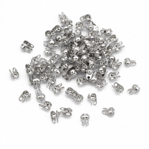 Łapaczki Żelazo, Końcówki Zaciskowe, 8x6x4mm, Kolor: Platynowy, 100szt (2WB29427)