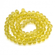 Koraliki Szklane Sztuczny Kryształ, Fasetowany 10x7mm 72szt/50cm/sznur (Q6WB765)