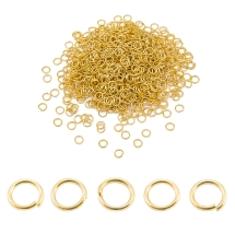 Колечка Одинарні, Залізні, Колір: Золото, Розмір: 4 мм, Товщина 0.7мм, 50г / близько 1450шт, (3WB5831)
