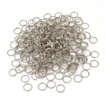 Кільця Подвійні З'єднувальні Залізні, Платина, 10х0.7мм, близько 200шт/50г, (14WB7142)