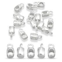 Bail Krawatka do Biżuterii, Styl Tybetański, Kostki, Stop, Srebro, 12x6x7mm, Otwór 3mm i 5mm, 20szt (3WB2310)