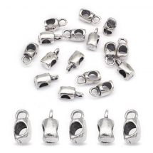 Bail Krawatka do Biżuterii, Styl Tybetański, Kostki, Stop, Antyczne Srebro, 12x6x7mm, Otwór 3mm i 5mm, 20szt (3WB2311)