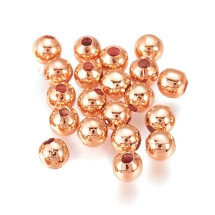 Koraliki Eko Mosiądz, Okrągłe, Trwała Powłoka, Różowe Złoto, 3mm, Otwór: 1mm, 20 szt (13WB18925)