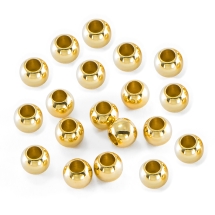 Koraliki Eco Mosiądz, do Rękodzieła i Biżuterii, Okrągłe, Pozłacane 18K, 2mm, 20szt (13WB19013)