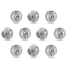 Koraliki Mosiądz, Okrągłe, Żłobione, Trwała Powłoka, Platyna, 5x4mm, Otwór: 2mm, 10 szt (13WB19034)