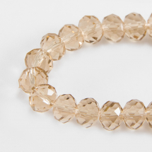 Намистини Австрійський Кришталь, Імітація, Скло Грановані, Прозорі, Рондель, Колір: Світло-коричневий, Розмір: 8х6мм, Отв-тя: 1мм, близько 72шт / 42см / нитка, (5WB3317)