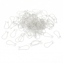 Bigle Francuskie Zapięcia Żelazo, Srebrny, 25x12mm, 100szt (13WB19090)