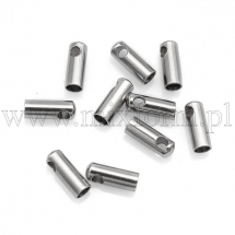 Końcówki do Sznura, Stal Nierdzewna, 7x2.5mm, Średnica wewnętrzna 2mm, Otwór 1.5mm, 10szt (13WB19143)