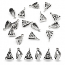 Krawatka do Biżuterii, Zawieszki Bali, Stop Metalowy, Srebro Antyczne, 15.5x10x7 mm, 20 szt (Q5WB1628).