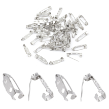 Baza do Broszki Szpilka, Żelazne, Platynowy, 20x5x5mm, 2 Otwory do Rękodzieła i Biżuterii, Otwór 2mm, 50szt (Q5WB1636)