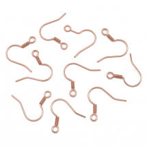 Bigle Hak do Kolczyków, Stal Nierdzewna, Różowe Złoto, 16.5-17.5x17-20mm, Pin 0.7mm, Otwór 2mm, 10szt (13WB20978)