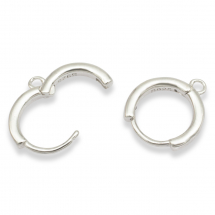 Srebro 925 Rodowane, Bigle Koła, Baza do Kolczyków, 14x12x2.5mm, 2szt (13WB18261)