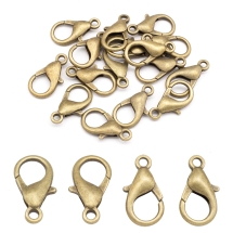 Застібка Карабін-Лобстер зі Сплаву, Бронзовий Колір, 21х12мм, Отвір 2мм, (5WB7621)