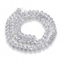 Koraliki Imitacja Austriackie Kryształ Szklane, Fasetowane, Przezroczyste, Rondelle, 6x4mm, ~80szt/36cm/nić (5WB3321)