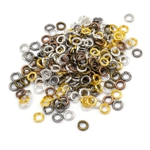 Колечка Одинарні, Латунь, Колір: Мікс, Розмір: 4х0.8мм, близько 550шт / 25г, (13WB12445)