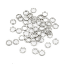 Kółeczka Ogniwka Pojedyncze Lutowane Stop Metalowy 7x1mm Kolor: Platyna 50szt (13WB12450)